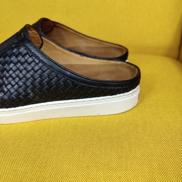 TRASK Lacy Women's Slip On Weaved Leather Black Sneaker Mule Size 7.5M - Picture 4 of 9